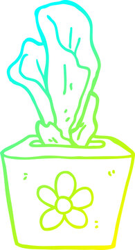 recommend clip art: cold gradient line drawing of a cartoon box of tissues