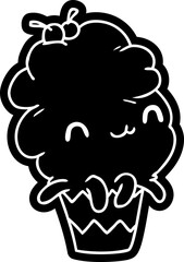 cartoon icon kawaii octopus cupcake