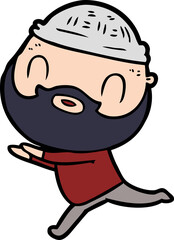 Obraz premium cartoon bearded man