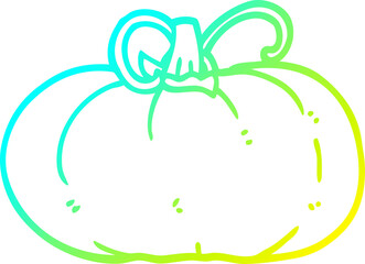 cold gradient line drawing of a cartoon winter squash