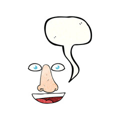 freehand drawn texture speech bubble cartoon facial features