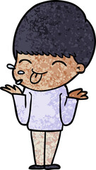 cartoon boy sticking out tongue