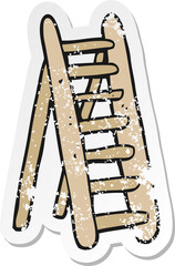 retro distressed sticker of a cartoon ladder