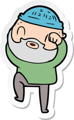 Obraz premium sticker of a cartoon bearded man