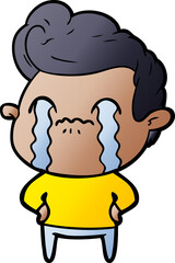 cartoon man crying