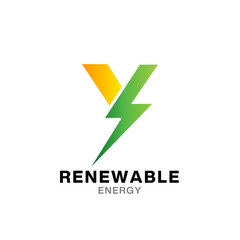 Obraz premium Y electric letter logo design template