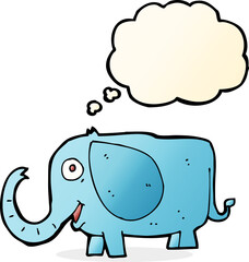 cartoon baby elephant with thought bubble