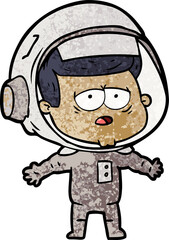 cartoon tired astronaut