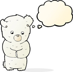 cute cartoon polar bear with thought bubble