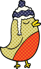 comic book style cartoon christmas robin