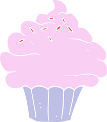 flat color style cartoon cupcake