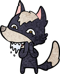 cartoon hungry wolf