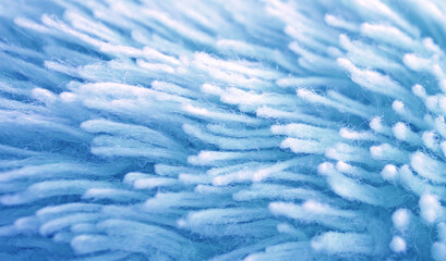 Closeup the Texture of Light Blue Soft Faux Fur of an Animal Stuffed Doll