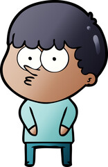 cartoon curious boy