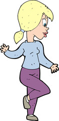 cartoon woman waving