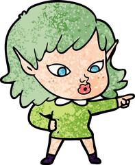 pretty cartoon elf girl