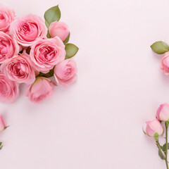 Fototapeta na wymiar pink rose and blank card