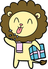 happy cartoon lion