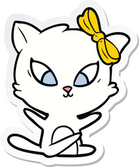 sticker of a cartoon cat