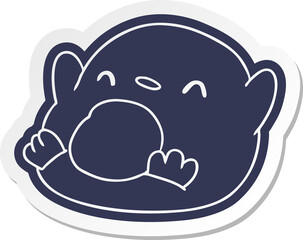 cartoon sticker kawaii of a cute penguin