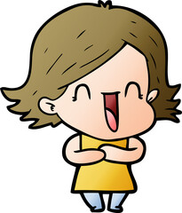 cartoon laughing woman