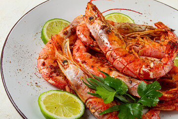 fried Langoustines , Australian, lime and herbs, spices, homemade, no people,