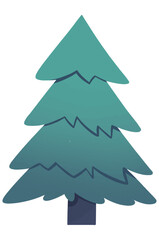 Christmas tree hand drawn  isolated  on white background vector illustration 