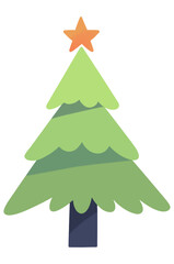 Christmas tree hand drawn  isolated  on white background vector illustration 