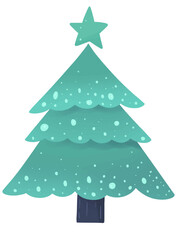 Christmas tree hand drawn  isolated  on white background vector illustration 