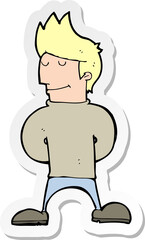 sticker of a cartoon happy man