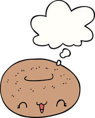 cute cartoon donut with thought bubble