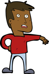 cartoon man making camp gesture