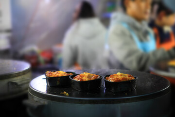 Korean winter street food egg bread
