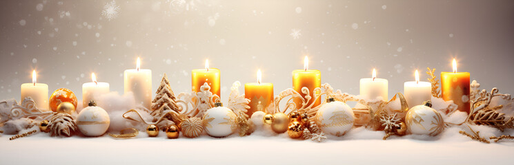 Obraz na płótnie Canvas burning candles on a christmas tree