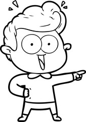 cartoon excited man