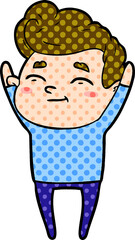 happy cartoon man