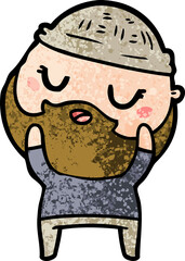 cute cartoon man with beard