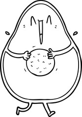 happy cartoon avocado laughing