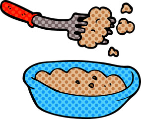 cartoon doodle bowl of food