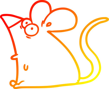 recommend clip art: warm gradient line drawing of a cartoon frightened mouse
