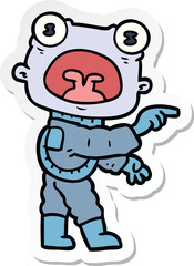 Fototapeta premium sticker of a cartoon weird alien communicating