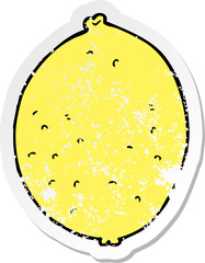 distressed sticker of a cartoon lemon