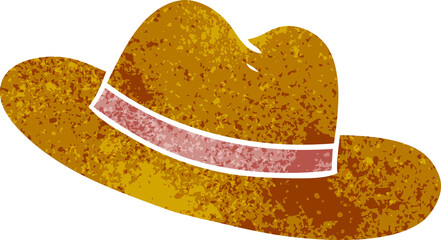 hand drawn retro cartoon doodle of a hat