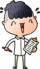 cartoon happy boy surprised