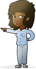 cartoon woman pointing