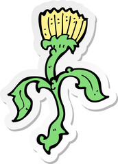 sticker of a cartoon flower