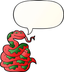 cartoon snake with speech bubble in smooth gradient style