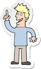 sticker of a cartoon man with great new idea