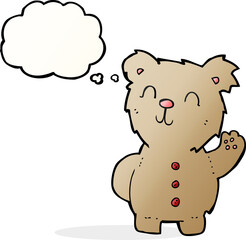 cartoon teddy bear with thought bubble