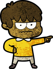 annoyed cartoon boy